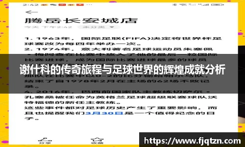 谢什科的传奇旅程与足球世界的辉煌成就分析