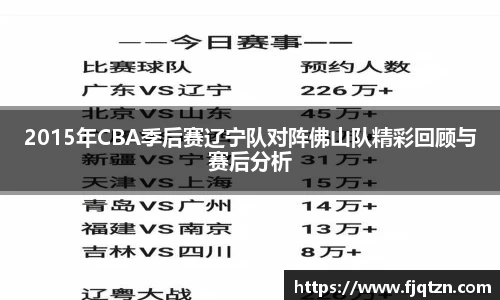 2015年CBA季后赛辽宁队对阵佛山队精彩回顾与赛后分析